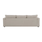 L-shaped Polyester Fabric Couch Set with 2 Free Pillows and Convertible Ottoman