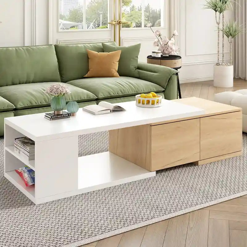 Multi-functional Hidden Storage Coffee Table with 2 Drawers