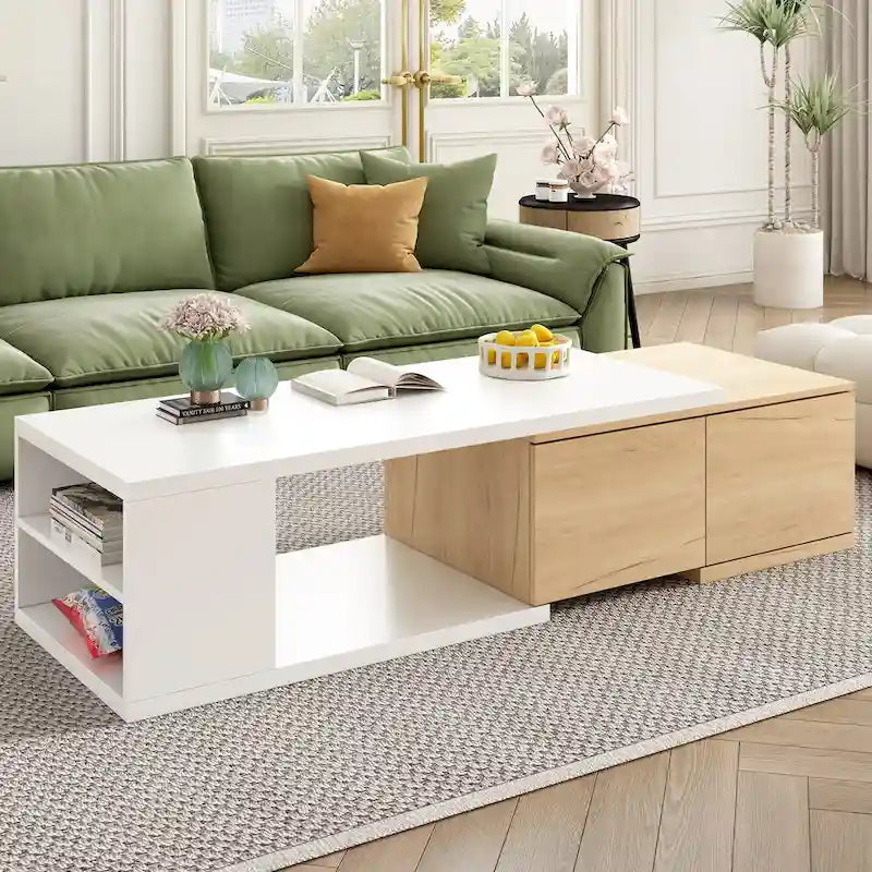 Multi-functional Hidden Storage Coffee Table with 2 Drawers