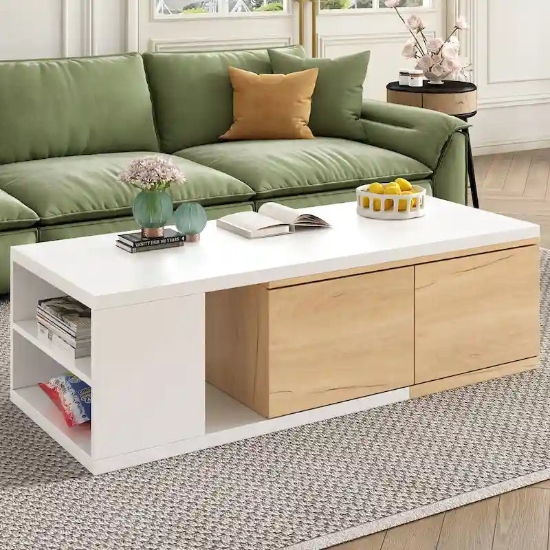 Multi-functional Hidden Storage Coffee Table with 2 Drawers