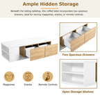 Multi-functional Hidden Storage Coffee Table with 2 Drawers