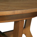 Farmhouse Wood Round Coffee Table with 4 Soild Wood Legs