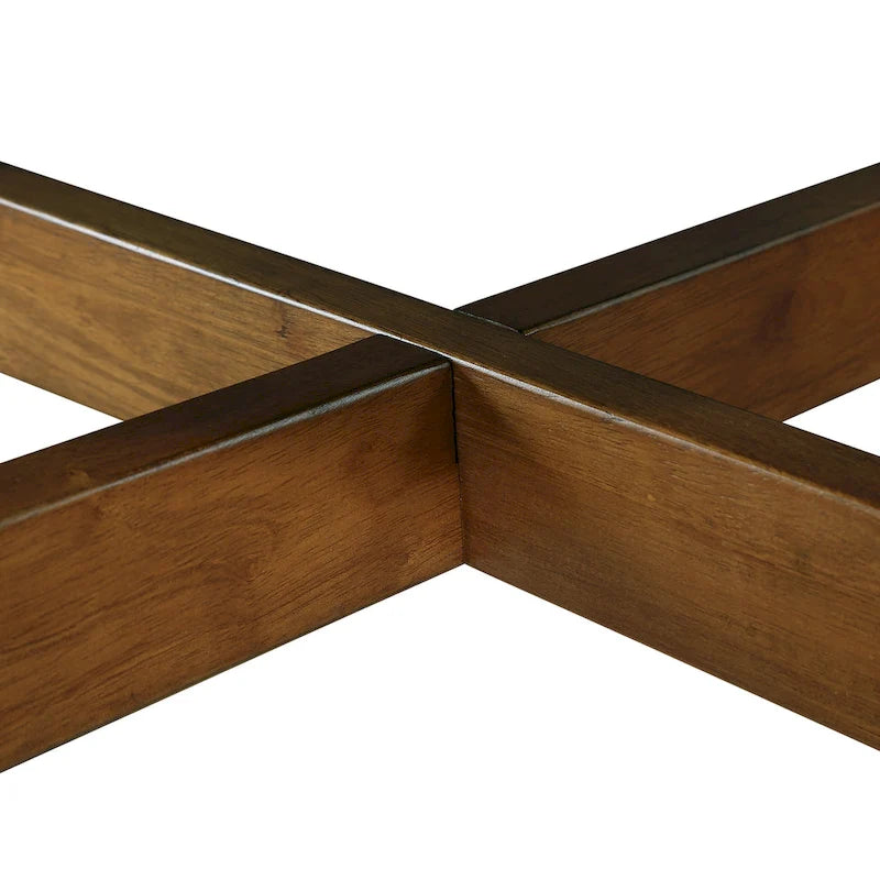 Farmhouse Wood Round Coffee Table with 4 Soild Wood Legs