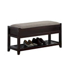 Rouen Seating Bench with Shoe Storage, Espresso