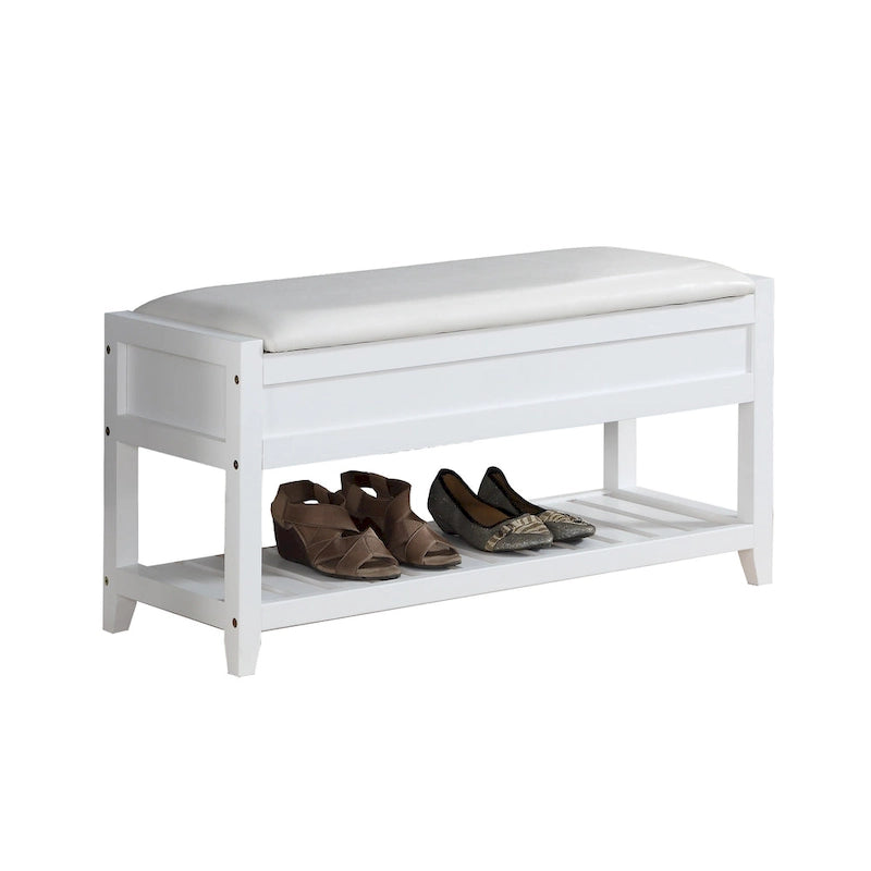 Rouen Seating Bench with Shoe Storage, Espresso