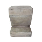 Modern Light Gray Concrete Side Table with Sculptural Design