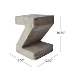 Modern Light Gray Concrete Side Table with Sculptural Design