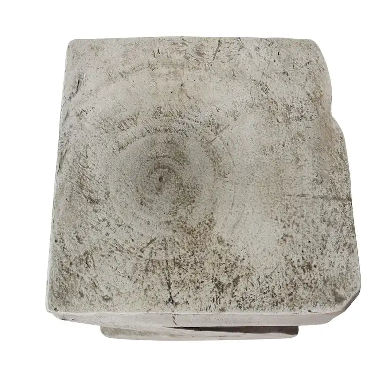 Modern Light Gray Concrete Side Table with Sculptural Design