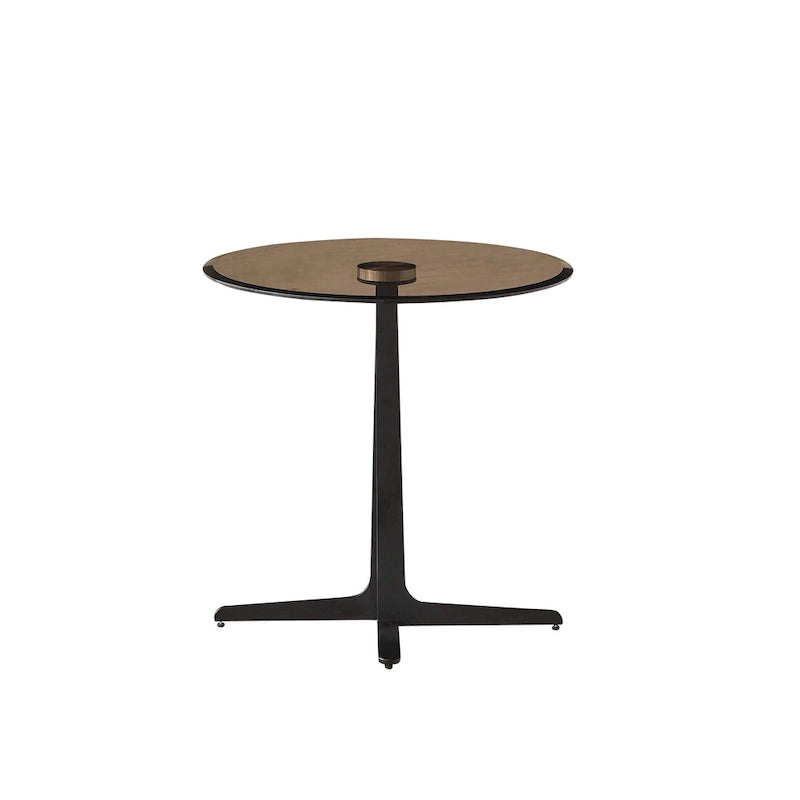 End Table Glass Top Side/End Drink Table - Tall Modern Round Accent Metal Nightstand Furniture