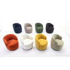 Yellow Chenille Modern 25.6  Swivel Barrel Chair with Metal Ring