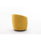 Yellow Chenille Modern 25.6  Swivel Barrel Chair with Metal Ring
