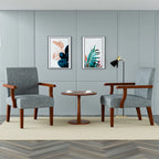 Grey 18.7  Arm Chairs with Round Table (Set of 2)