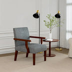 Grey 18.7  Arm Chairs with Round Table (Set of 2)