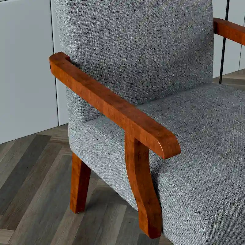 Grey 18.7  Arm Chairs with Round Table (Set of 2)