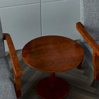 Grey 18.7  Arm Chairs with Round Table (Set of 2)