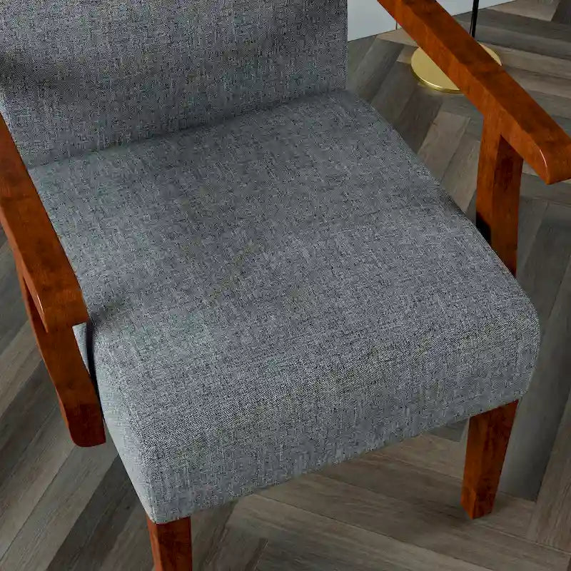 Grey 18.7  Arm Chairs with Round Table (Set of 2)