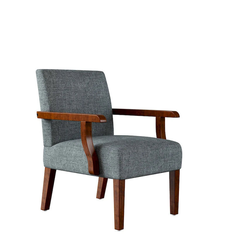 Grey 18.7  Arm Chairs with Round Table (Set of 2)