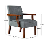 Grey 18.7  Arm Chairs with Round Table (Set of 2)