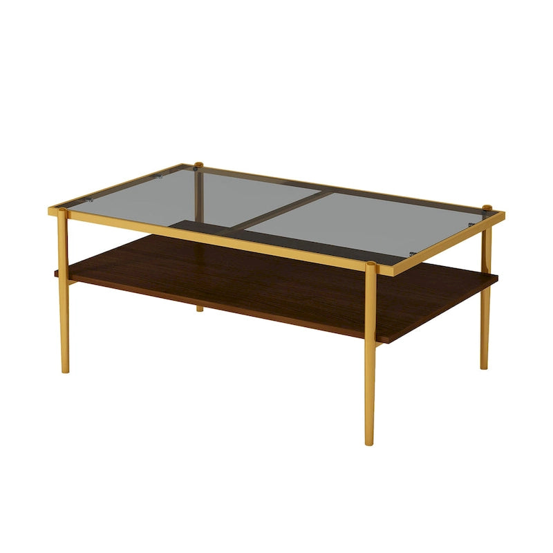 Coffee Table and End tables Set of 3, Tempered Glass Table with MDF layer, Modern Tables for Living Room , Gray Glass