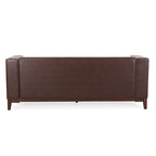 Dark Brown 80.75  Modern Button Tufted 3-Seater Sofa with Wood Legs