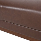 Dark Brown 80.75  Modern Button Tufted 3-Seater Sofa with Wood Legs