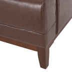 Dark Brown 80.75  Modern Button Tufted 3-Seater Sofa with Wood Legs