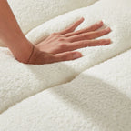 Beige 39.7  Teddy Fabric Lounge Chair with Plastic Legs