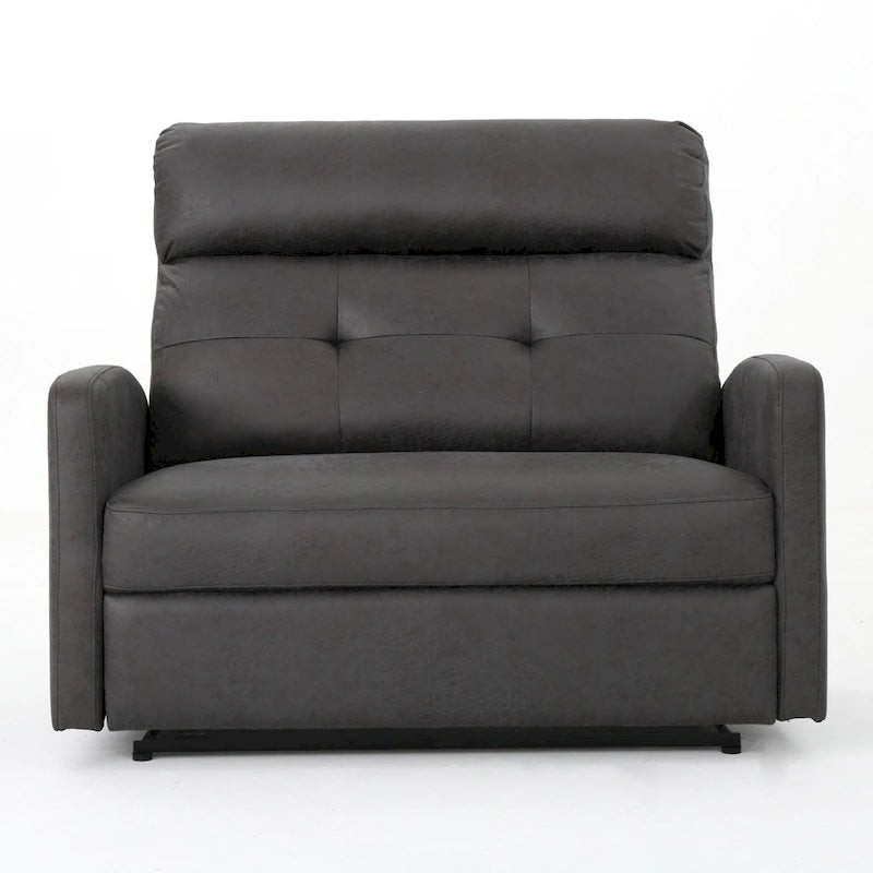 Modern Contemporary Recliner Chair (Double Seat), Fabric Loveseat with Plush Cushions