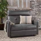 Modern Contemporary Recliner Chair (Double Seat), Fabric Loveseat with Plush Cushions