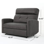 Modern Contemporary Recliner Chair (Double Seat), Fabric Loveseat with Plush Cushions