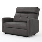 Modern Contemporary Recliner Chair (Double Seat), Fabric Loveseat with Plush Cushions