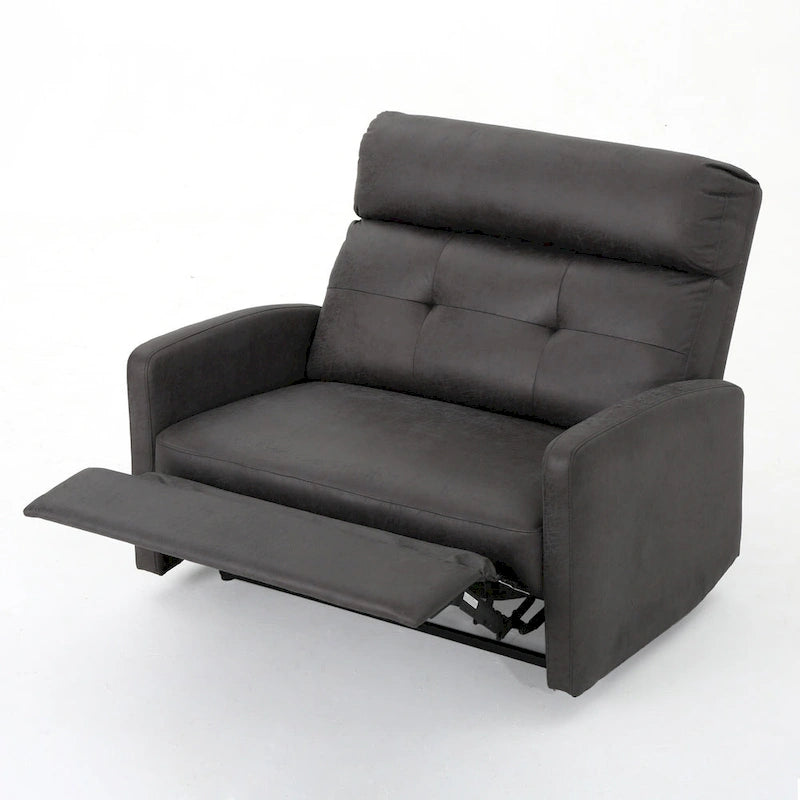 Modern Contemporary Recliner Chair (Double Seat), Fabric Loveseat with Plush Cushions