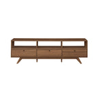 Modern Scandi 3-Door Low Profile TV Stand for TVs up to 80 Inches - Mocha