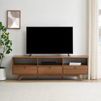 Modern Scandi 3-Door Low Profile TV Stand for TVs up to 80 Inches - Mocha