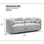 Modern 3 Seater Velvet Upholstered Comfy Couch with Legs