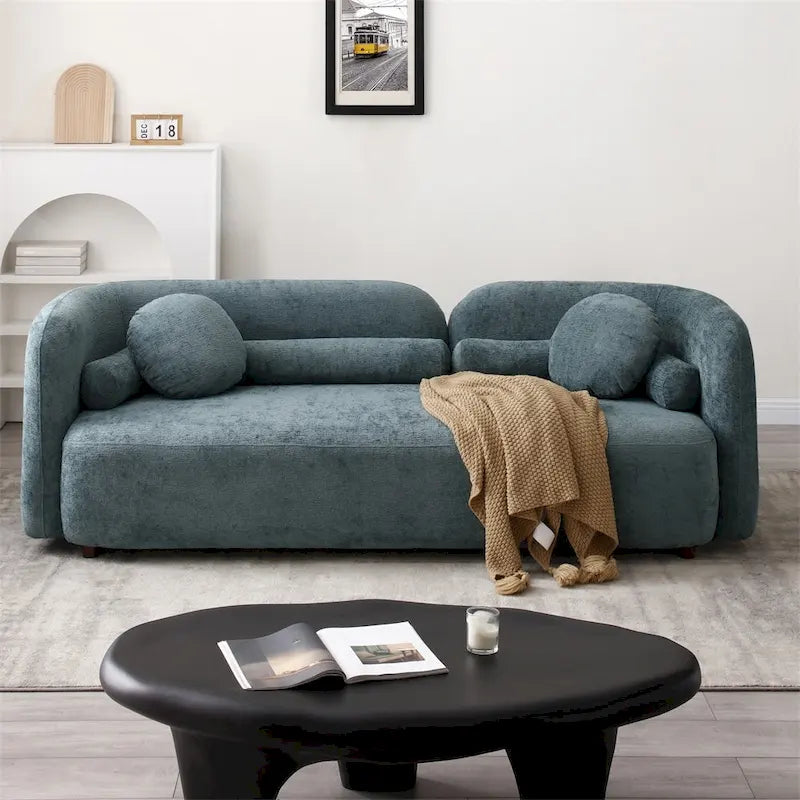 Modern 3 Seater Velvet Upholstered Comfy Couch with Legs
