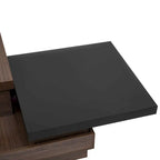 Rotatable Top Coffee Table, Modern Square Coffee Table with Wood Grain Design, 1 Hidden Storage Space for Living Room