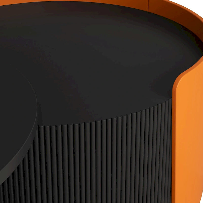 Nesting Coffee Table, Round Nesting Tables and End Tables for Small Space, Modern Side Tables with Extendable Sliding Tabletop