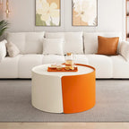Nesting Coffee Table, Round Nesting Tables and End Tables for Small Space, Modern Side Tables with Extendable Sliding Tabletop