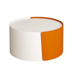 Nesting Coffee Table, Round Nesting Tables and End Tables for Small Space, Modern Side Tables with Extendable Sliding Tabletop