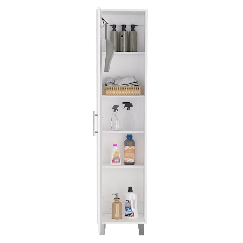70  Tall Storage Cabinet Broom Closet with Broom Hangers,and Four Shelves