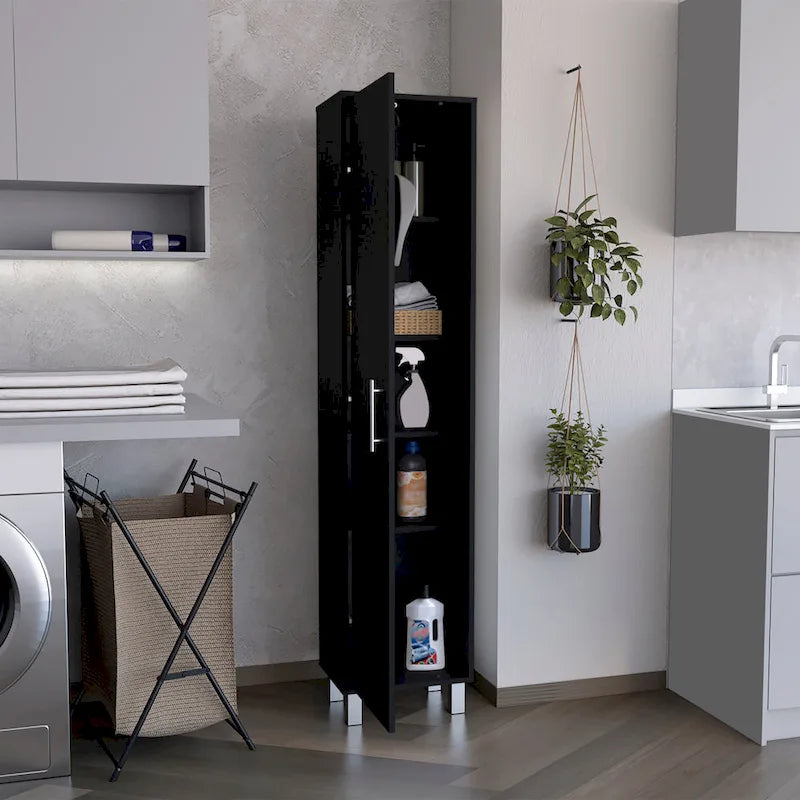 70  Tall Storage Cabinet Broom Closet with Broom Hangers,and Four Shelves