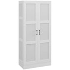 71  Tall Storage Cabinet with Movable Storage Shelves, Modern Style Pantry Cupboard Cabinet with Soft Close Doors, White