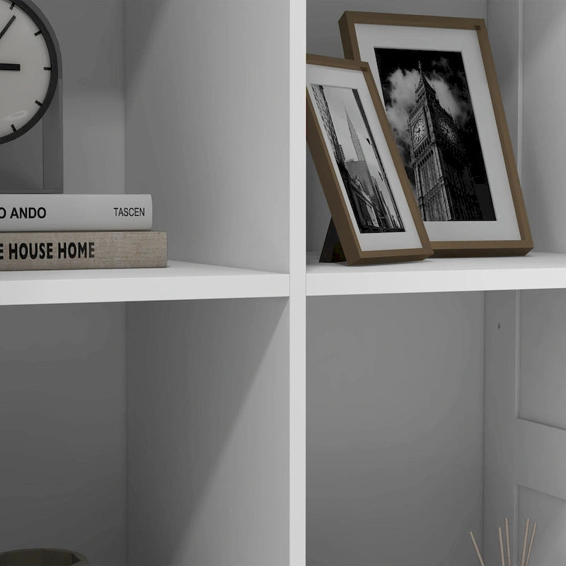 71  Tall Storage Cabinet with Movable Storage Shelves, Modern Style Pantry Cupboard Cabinet with Soft Close Doors, White