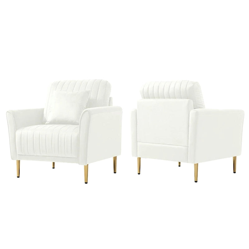 Velvet Accent Chair Living Room Chair Set of 2