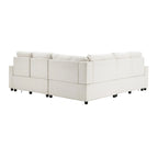 89  Power Recliner Sectional Sofa Home Theater Reclining Sofa with Two USB Ports, Two Storage Drawers for Living Room, Beige