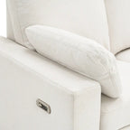 89  Power Recliner Sectional Sofa Home Theater Reclining Sofa with Two USB Ports, Two Storage Drawers for Living Room, Beige