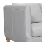 HomeRoots 85  Gray Leather Sofa With Brown Legs