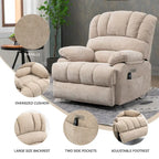 Oversized Chenille Power Lift Recliner Chair with Massage and Lumbar Heating, USB Charge Port
