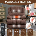 Oversized Chenille Power Lift Recliner Chair with Massage and Lumbar Heating, USB Charge Port